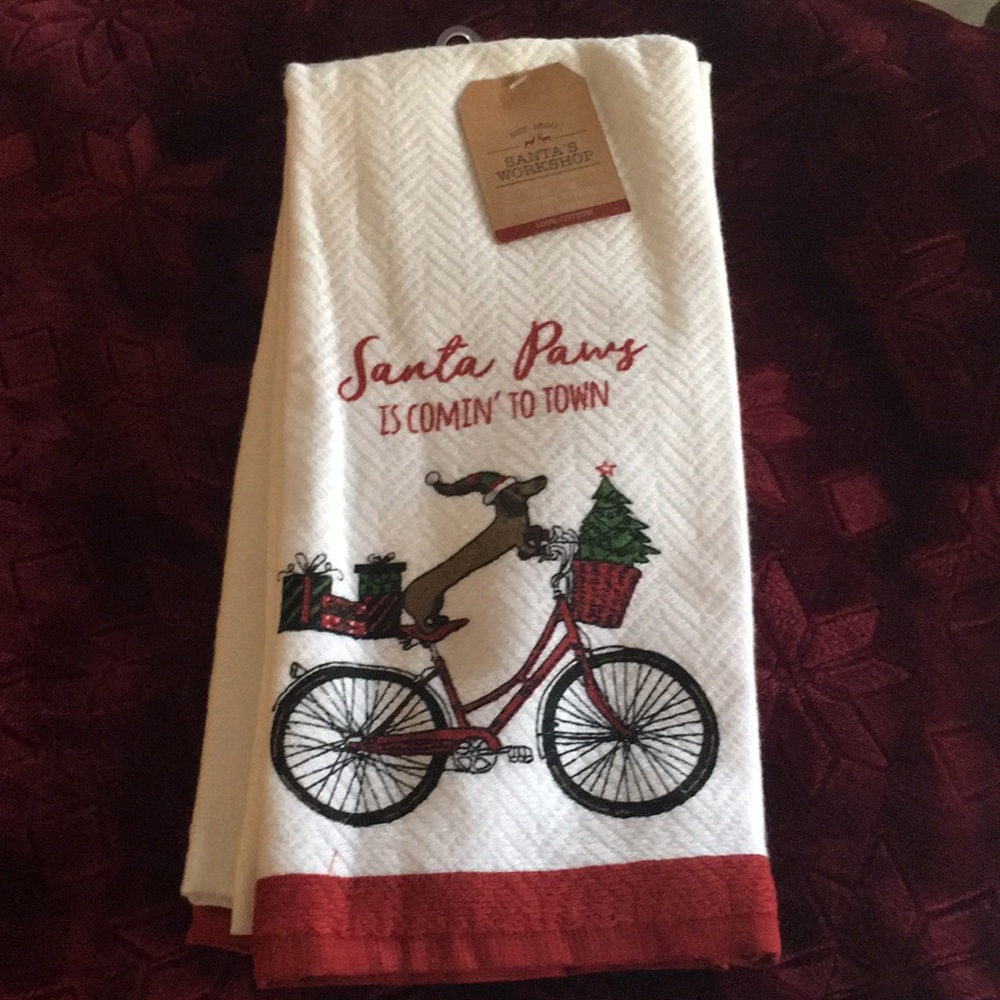 - Dachshund holiday themed dish towels set of two